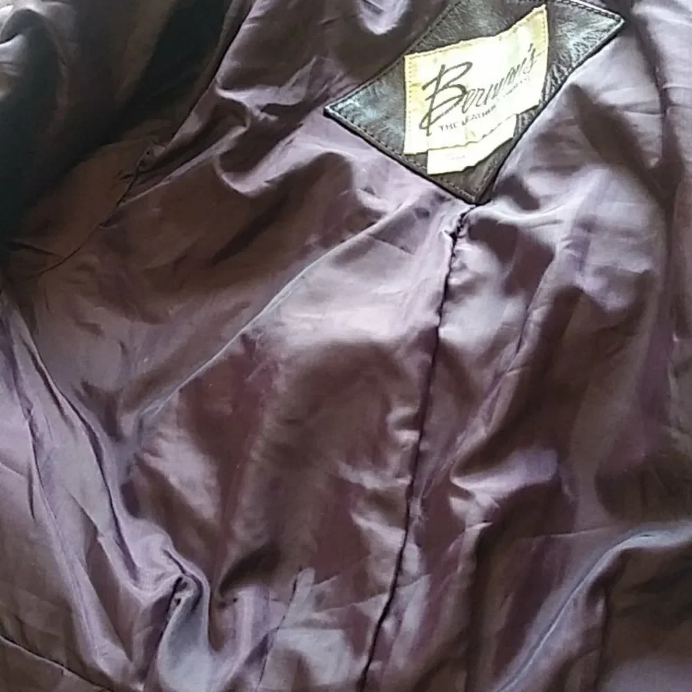Bermans. Dark burgendy leather jacket